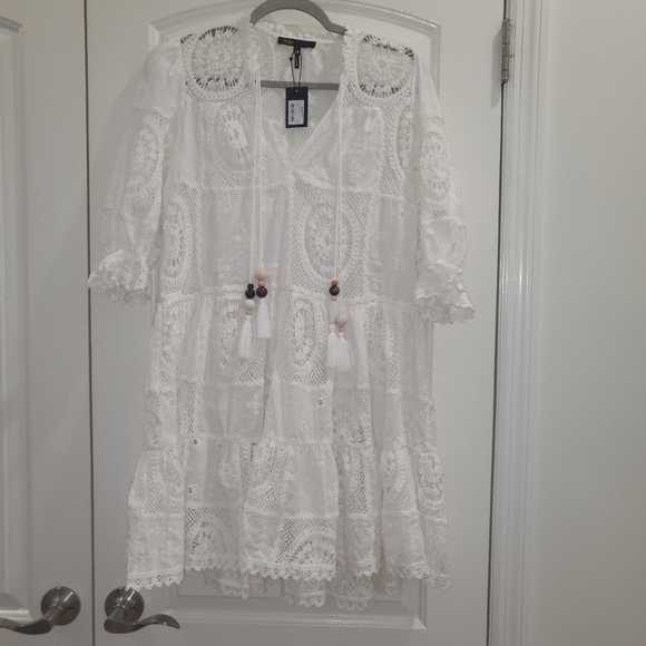 11. NWT MAJE RIBLANC TIERED DRESS SIZE 34 / XS - Picture 5 of 9